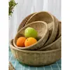 Cesta de bambu cesta de bambu com base cesta de frutas domésticas prato de frutas produtos de bambu artesanais cesta de pão cozido no vapor cesta de sobremesa cesta de bambu