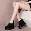 Botines Cortos de Nuevo Estilo Primavera con Aumento Interno de Altura de 12 cm, Cuña de Tacón Alto, Zapatos Casuales Versátiles de Estilo Coreano con Suela Gruesa para Mujer