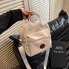 Bolsa de Tecido Oxford Texturizado 2025 Nova Casual Tridimensional Pequena Quadrada para Celular Cor Sólida Retro Bolsa de Ombro com Múltiplos Bolsos