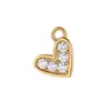 Acero Inoxidable Chapado en Oro de 18K Incrustado con Circonita Corazón de Amor Espiga de Trigo Trébol de Cuatro Hojas Colgante Pequeño DIY Exquisitos Accesorios de Joyería
