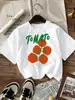 Camiseta Feminina com Estampa de Frutas Tomate Fresco Camiseta de Algodão Versátil Casual Gola Redonda Streetwear Verão Y2K Manga Curta