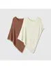 Capa Metálica Marca Z Moda Femenina Venta Caliente Transfronteriza Abrigo Asimétrico Estilo Europeo y Americano Blanco Café Za
