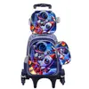 Nueva Lindo Carrito Escolar para Estudiantes de Primaria Grados 3~6 Set de Tres Piezas de Dibujos Animados Mochila Escolar de Dos Ruedas Seis Ruedas para Niños Lista para la Venta