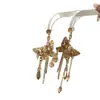Nuevos Pendientes de Mariposa de Cristal Estilo Maillard 2025 Moda Nicho Lujo Ligero Gama Alta Pendientes con Borlas de Gota de Agua para Mujer