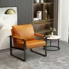 Cadeira de Negociação Estilo Nórdico Sala de Estar Casa Escritório Ferro Forjado Sofá Preguiçoso Reclinável Cadeira de Luxo Leve Sofá Individual