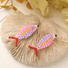 Moda de Nicho Colgante de Pez de Colores con Cuentas DIY Pendientes Dopamina Colgante de Oreja Accesorio para Bolso Llavero