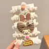 Elástico de Cabelo de Flor de Tricô Infantil para Meninas com Cabeça de Bola, Scrunchie Intestino Grosso, Elástico de Cabelo para Rabo de Cavalo Estilo Floresta, Acessórios de Cabelo Doces para Meninas
