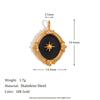 Accesorios de joyería geométricos de amor y luna de moda europea y americana, colgante de anillo de acero inoxidable chapado en oro de 18 quilates con patrón de ritmo
