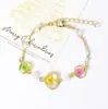 Pulsera de Resina con Flores Secas de Flor de Cerezo Chapada en Cobre Color Oro Real Joyería Conservadora de Color Mariposa Perla Pulsera Exquisita Planta