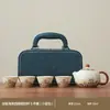 Juego de Té Kung Fu Horno Ru Juego Pequeño Estilo Chino Tetera y Taza de Cerámica para el Hogar para una Persona Hotel Dormitorio Mesa Pequeña de Té