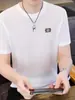 Camiseta Branca de Verão Masculina de Manga Curta Fresca Respirável Camisa a Gás Nova Blusa de Manga Meia-Manga Tamanho Grande Secagem Rápida Roupa de Verão