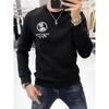 Suéter de algodão puro chinês pesado com tecido transfronteiriço 2023, novo suéter casual com estampa de urso, gola redonda, slim fashion masculino