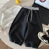 Pantalones de chándal de otoño para niños Muye Estilo coreano Bordados Bloques de color Pantalones largos Versátiles Elegantes Casuales para niños Pantalones Rectos Holgados