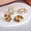 Hebilla de oreja circular de diamantes completos súper brillante retro elegante francesa diseño de nicho pendientes de lujo ligero exquisitos pendientes de alta gama para mujer