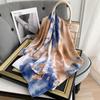 Lenço de Seda Feminino Estampado Tie-Dye Estilo Étnico Retrô Toque de Seda Lenço Decorativo Literário Venda Direta de Fábrica Comércio Exterior Transfronteiriço