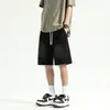 Verão Nova Marca Tendência Calças Retas Masculinas Tendência Versátil Soltas Roupa de Trabalho Perna Larga Casual Shorts Jeans de Cinco Pontos Tendência