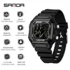 Reloj Electrónico Sanda Multifuncional de Moda Reloj Despertador con Temporizador de Cuenta Regresiva Pantalla Única Cuadrado Luminoso Estudiante Resistente al Agua