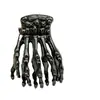Pinza de Garra de Calavera Gótica para Halloween Estilo Oscuro Plegado Pinza de Cabello de Aleación Parte Posterior de la Cabeza Recogido Pinza de Tiburón Cola de Caballo Accesorios para el Cabello