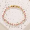 Pulseira de Zircônia de Alta Qualidade Cheia de Diamantes, Diagonais Quadradas Coloridas, Simples, Fashion e Personalizada, Nova para a Primavera de 2025
