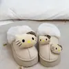 Novas Pantufas de Algodão Caseiras Fofas de Desenho Animado de Inverno 2025, Pantufas Quentes de Algodão para Mulheres, Pantufas de Pelúcia Espessas e Forradas com Lã para Mulheres Usarem Fora