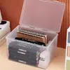 Caja de Papelería de Gran Capacidad Caja de Almacenamiento Caja de Plástico Transparente Plumas de Boceto Marcadores Lápices de Colores Plumas de Acuarela Estuche