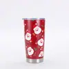 Copo de carro de Natal transfronteiriço 20oz copo de carro para estudante esportivo copo térmico portátil padrão de impressão 3D copo de cerveja