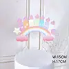 Decoración para Pastel Nubes Arcoíris Impresión a Color Decoración para Pastel Feliz Cumpleaños Enchufe Decoración para Pastel Unicornio Inserto