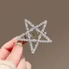 Novo Estilo Brilhante Diamante Estrela de Cinco Pontas Zircônia Presilha de Cabelo para Mulheres, Presilha para Franja, Presilha Lateral, Simples Estrela Grampo de Cabelo, Presilha de Bico de Pato para Fios Soltos