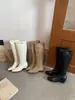 Botas Estilo Nuevo Otoño/Invierno 2026 Punta Cuadrada Aumento Interno de Altura Hebilla de Cinturón Cremallera Trasera Botas Largas Botas Vintage para Mujer
