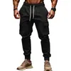 LAZADA marca moderna transfronteiriça europeia e americana calça esportiva casual slim fit para homens com decoração de bolso e punhos com cordão