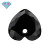 Gema Huagang con un solo agujero en forma de corazón, circonita negra, piedra desnuda, circonita negra artificial, gema CZ con agujero inferior puntiagudo, joyería