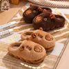 Pantuflas de Algodón para Niños Capibara Invierno Niños y Niñas Cálidas con Felpa Adicional Antideslizantes Suela Gruesa Niños Medianos y Grandes Bebé Talón Cerrado Zapatos de Algodón