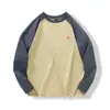 Secagem Rápida Respirável ao Ar Livre~Costura Color-Blocked! Camiseta Casual Esportiva Gola Redonda Confortável Manga Longa Estilo Montanha 9075