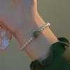 Olho de gato Jaspe Pulseira de pérolas de água doce Moda feminina estilo coreano elegante Cyber celebridade namorada pulseira Pulseira de pérolas alienígenas