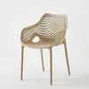 Silla de plástico para exteriores con respaldo de ratán sintético, adecuada para patios exteriores, jardines, villas, silla con respaldo de plástico engrosado, adecuada para cafeterías