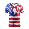 Estilo Nuevo de Verano 3D Europeo y Americano Manga Corta Ropa Formal para Hombre Falso Dos Piezas Estampado Digital Original Creativo Regalo Camiseta