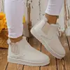 En stock y entrega rápida comercio nacional y extranjero caliente color sólido suela gruesa franela banda elástica casual cómodo botas de nieve entrega de una sola pieza