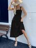 Toma Real Completa en stock Estación Independiente de Comercio Exterior Europeo y Americano Venta Caliente Individual en AliExpress Vestido de Tirantes de Color Sólido de Verano Europeo y Americano