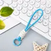 Cordón para Teléfono de Encaje Color Caramelo Versátil Creativo Cordón para Funda de Teléfono Cuerda Trenzada Hecha a Mano Adorno de Nudo de Diamante