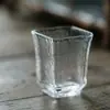 Taza de té cuadrada de vidrio estilo japonés resistente a altas temperaturas hecha a mano transparente recepción juego de té kung fu Taza de té Taza Maestra