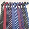 Corbata negra con cremallera para hombre, informal, sin nudos, estilo coreano, para negocios, boda, novio, corbata de mano, para mujer