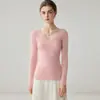 Suéter 100% cachemira pura para mujer, cuello en V, jersey otoño/invierno, suéter de punto, suave y cómodo, corte ajustado, favorecedor y adecuado como capa interior