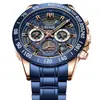 RUIGE productos genuinos reloj de cuarzo de lujo para hombre reloj de acero inoxidable para hombre impermeable multifuncional a prueba de explosiones reloj deportivo