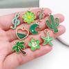 20 tipos de traje verde goteando aceite colgante de aleación cactus amor arete pulsera diy accesorios de joyería hechos a mano