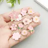 1 novo pingente de flor de cerejeira margarida de liga rosa em formato de gota de óleo pingente acessórios para pulseira colar diy