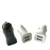 Nuevo cargador de coche cuadrado de doble puerto 5V2.1A Anillo de galvanoplastia Halo Cargador de coche USB Cargador de coche Electrónica para coche