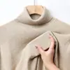 Atacado transfronteiriço de suéteres de gola alta para homens, espessados e quentes para outono e inverno, cor sólida, estilo casual, adequados para homens de meia-idade como camada base