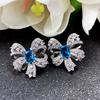 Celebrante de Internet Argyle Rosa Diamante Lazo Collar Anillo Arete Colgante Joyería de Alta Gama Súper Hada Mariposa Set
