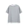 Yidao Vintage 2026 Verão Novo Estilo Americano Patchwork Falso Duas Peças Gola em Camadas Manga Curta Unissex Caimento Solto Meia Manga