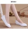 Sapatos Brancos Respiráveis de Primavera e Verão, Sapatos de Enfermeira Femininos, Saltos Plataforma Preto e Branco, Solas Macias, Solas com Recortes no Tendão, Sapatos de Beleza, Sapatos Baixos